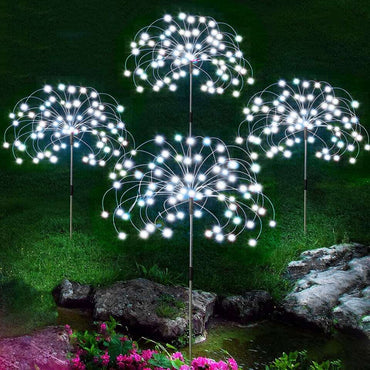 1/2/4pcs Solar Firework Fairy Light 8 Modes Outdoor Garden Decor Pathway Lights Waterproof Yard Lawn Patio Landscape Decor Light