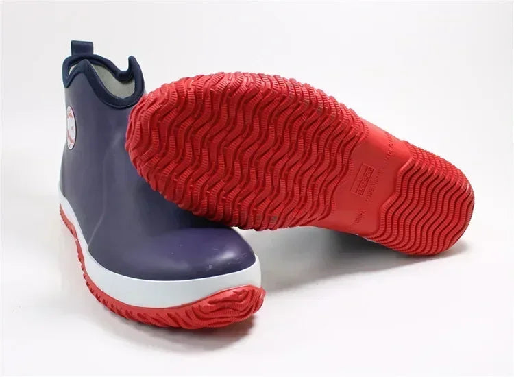 Men Rain Boots Fashion Rubber Shoes for Man Platform Rain Boots 2025 Autumn Slip on Waterproof Work Mens Booties Bota Masculina