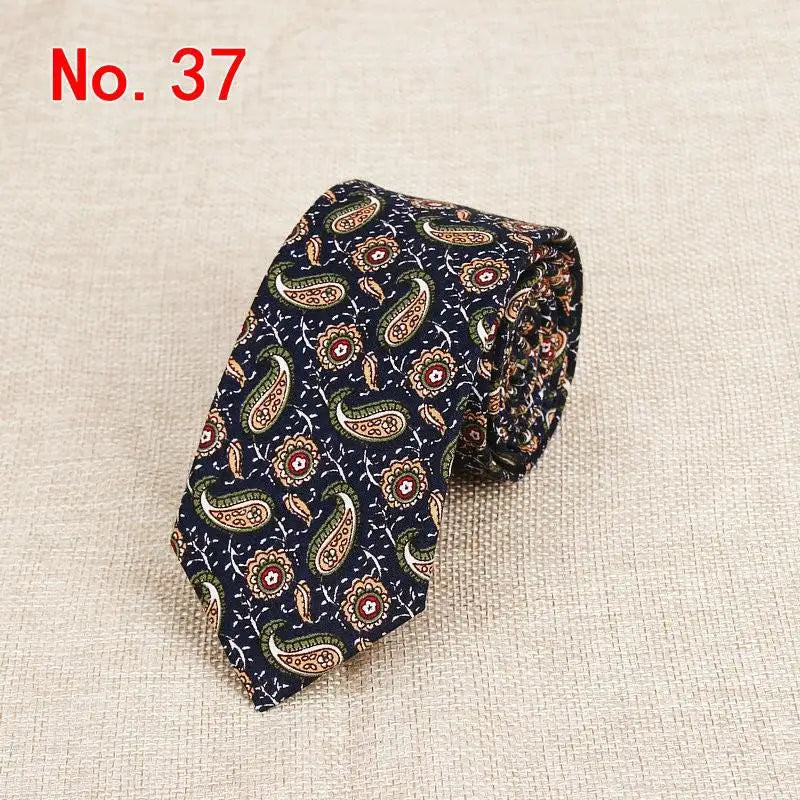 Classic Men's Flower Ties Handmade Cotton Tie For Men 6CM Narrow Floral Neckties Gift Wedding Party Casual Gravatas Paisley Tie