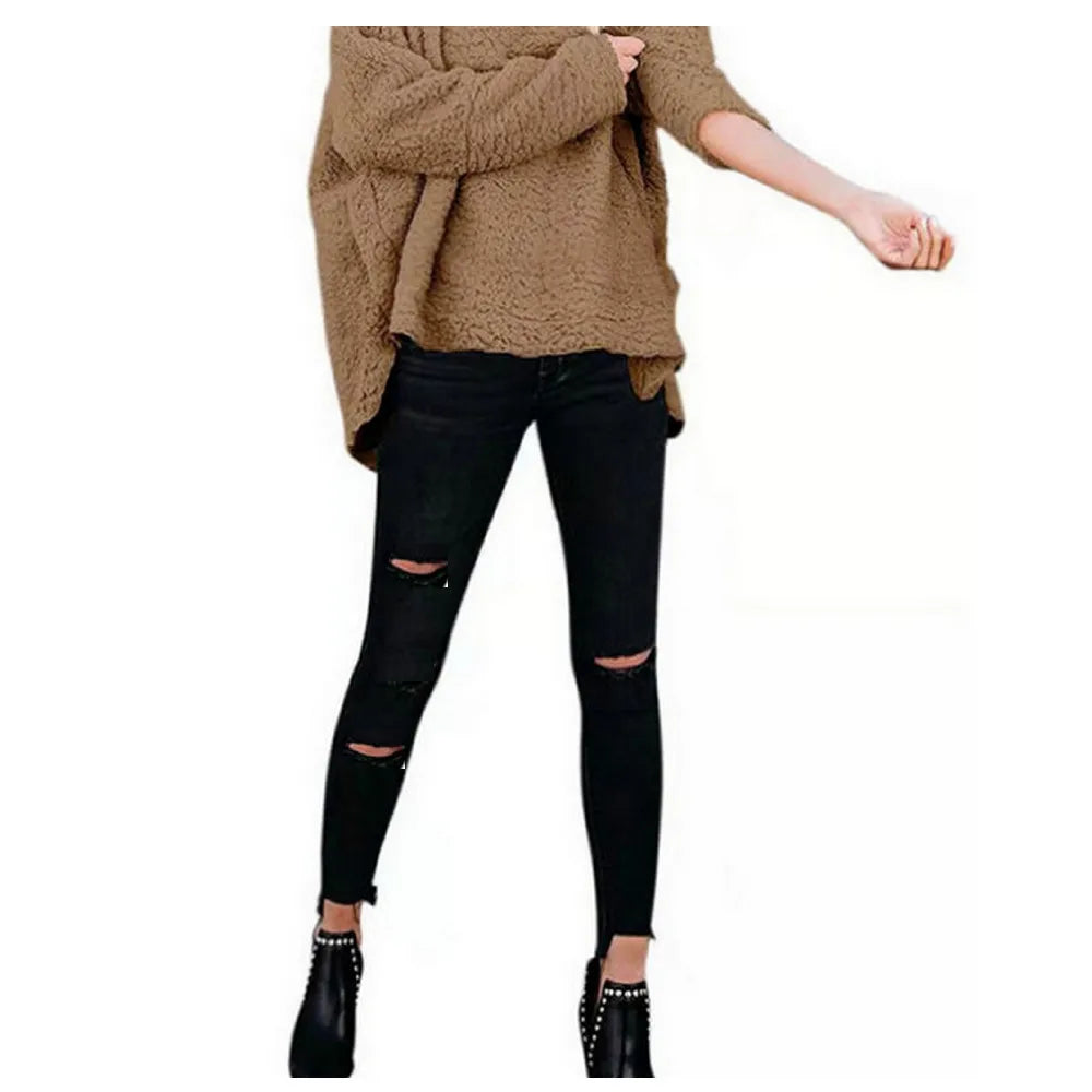 Womens Ripped Jeans stretch XXS 3XL  Super Elastic Romper Skinny Fit  Korea Japanese  Leggings Jeans Distressed ouc2603