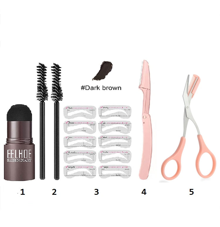 VIP 2023 Professional One Step Eyebrow Stamp Shaping Set Enhancer Waterproof Makeup Beauty Products For Women Eye Brow Templates