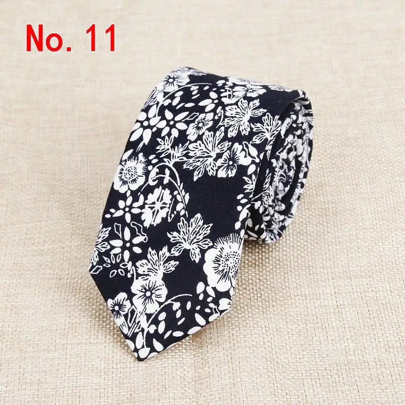 Classic Men's Flower Ties Handmade Cotton Tie For Men 6CM Narrow Floral Neckties Gift Wedding Party Casual Gravatas Paisley Tie