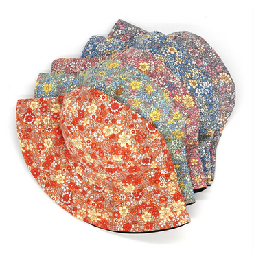 Spring and Summer Small Floral Print Bucket Hat Trend Flower Double-Sided Male Wild Basin Sun Woman Cap