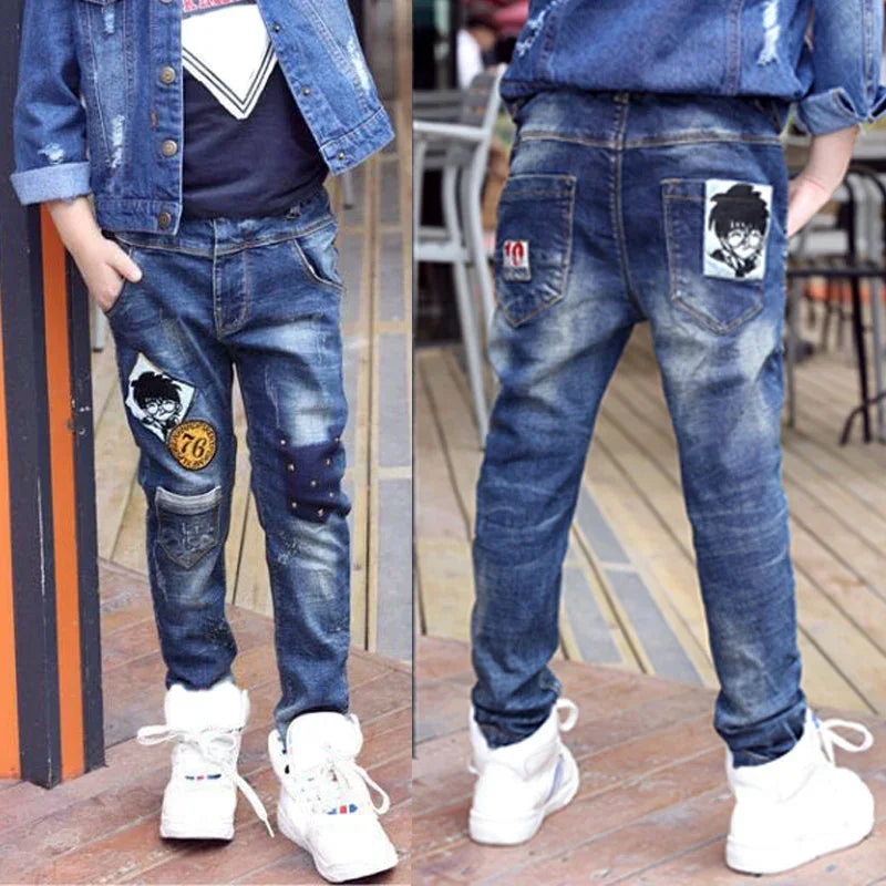 DIIMUU Kids Skinny Jeans Boys Denim Clothing Bottoms Casual Trousers Children Clothes Pants Infant Toddler Garments Jean