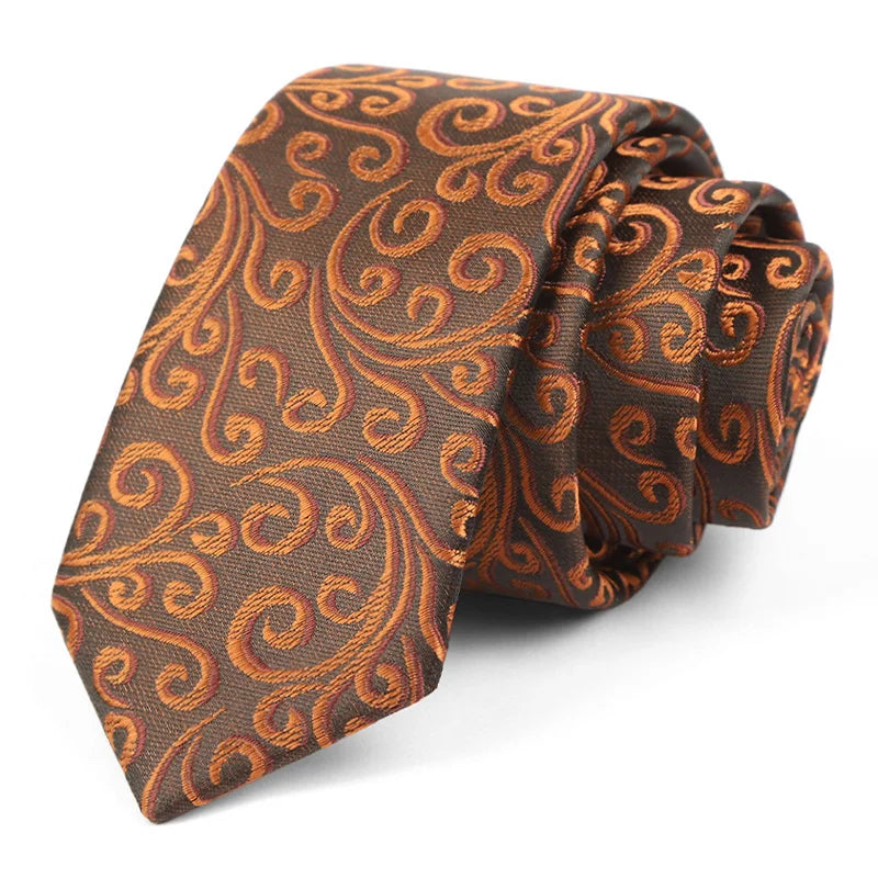 Luxury Skinny 6CM Mens Necktie Ties For Man Striped Plaid Floral Solid Jacquard Ascot Business Party Neck Tie Accssories