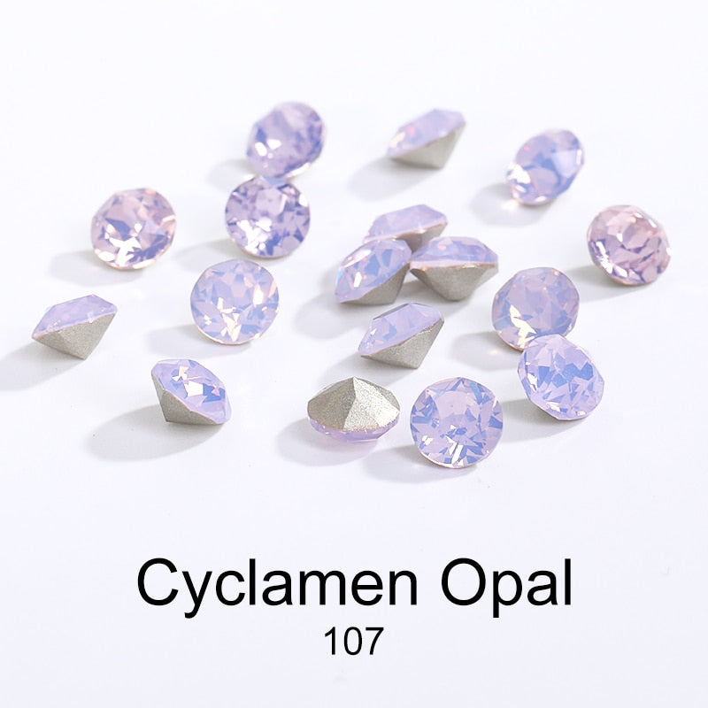 6/8MM Round Rhinestone Glitter Diamond Crystal For Jewelry Making Gems Crafts Bling Glue Beads Applique Nail Charms Crystals
