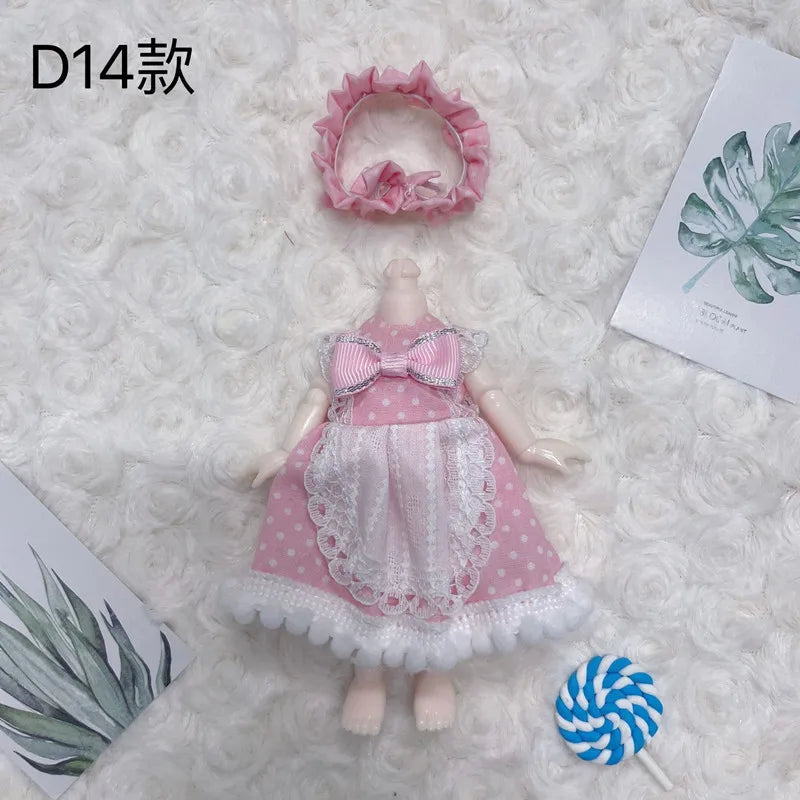 16cm Bjd Doll Clothes High-end Dress Up Can Dress Up Fashion Doll Clothes Skirt Suit Best Gifts for Children DIY Girls Toys