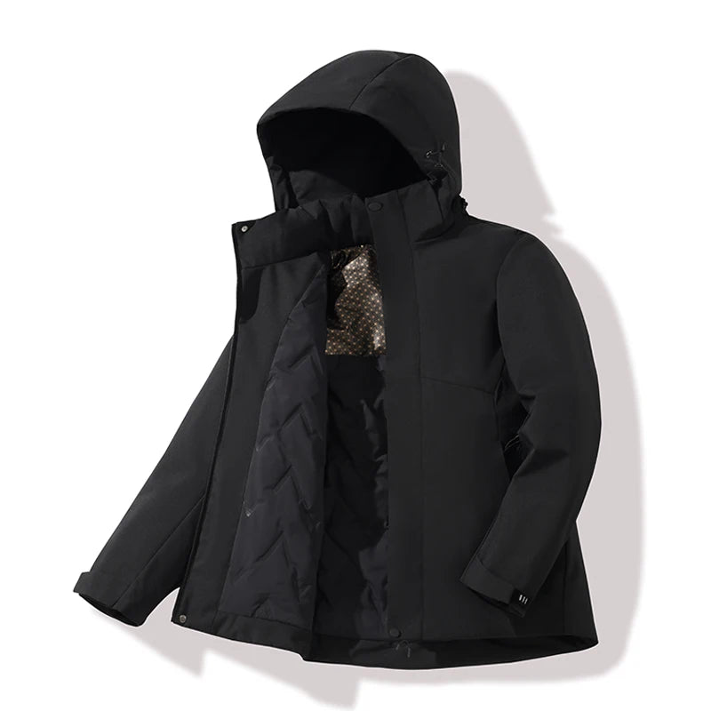 LNGXO Unisex Winter Warm Waterproof Jacket Hiking Climbing Trekking Skiing Rain Coat Men Women Windproof Fleece Windbreaker