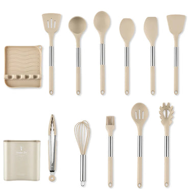 Silicone Kitchen Cookware Kitchenware Non-stick Cookware Cake BBQ Cooking Spatula Ladle Egg Beaters Kitchen Accessories Tool Set