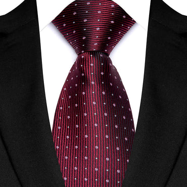 New Design Wedding 8CM Men Tie Dark Red Striped Paisley Flower Neckties For Men Business Party Groom Collar Accessories Gift