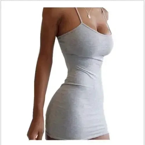 Sexy Spaghetti Strap Mini Dress 2024 Summer Women Bodycon Club Party Dresses Female Camisole Solid Black White Sheath Sundress