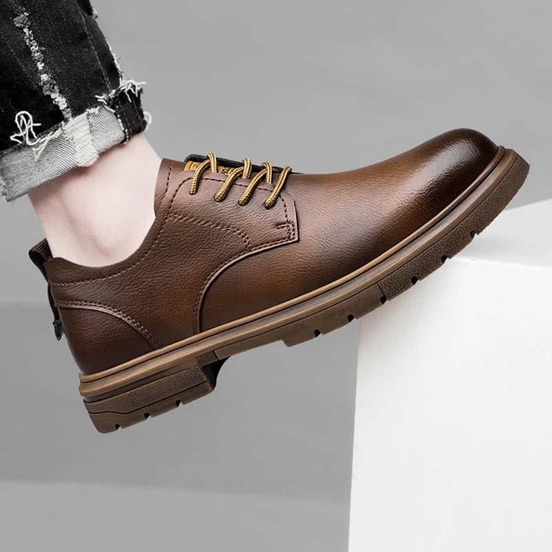 52/2000 CLOHOO handmade men's shoes business casual leather shoes breathable soft sole comfortable classic lace-up men's shoes