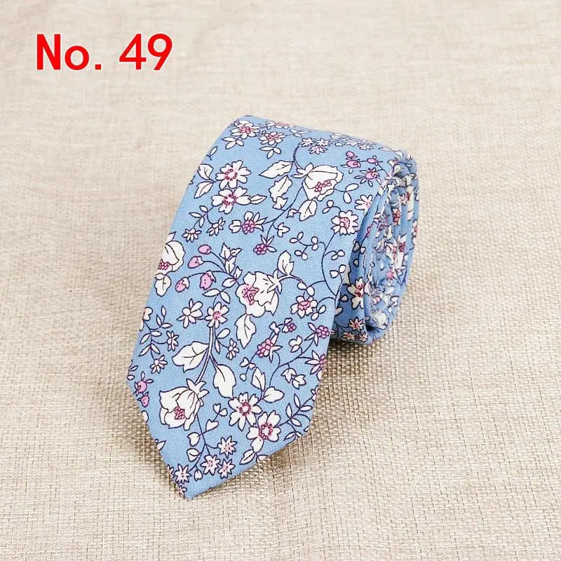 Classic Men's Flower Ties Handmade Cotton Tie For Men 6CM Narrow Floral Neckties Gift Wedding Party Casual Gravatas Paisley Tie