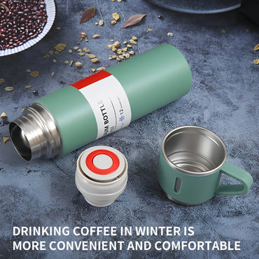 Modern Minimalist Style Large Capacity Portable Stainless Steel Vacuum Insulated Drinking Cup Equipped With A Drinking Cap