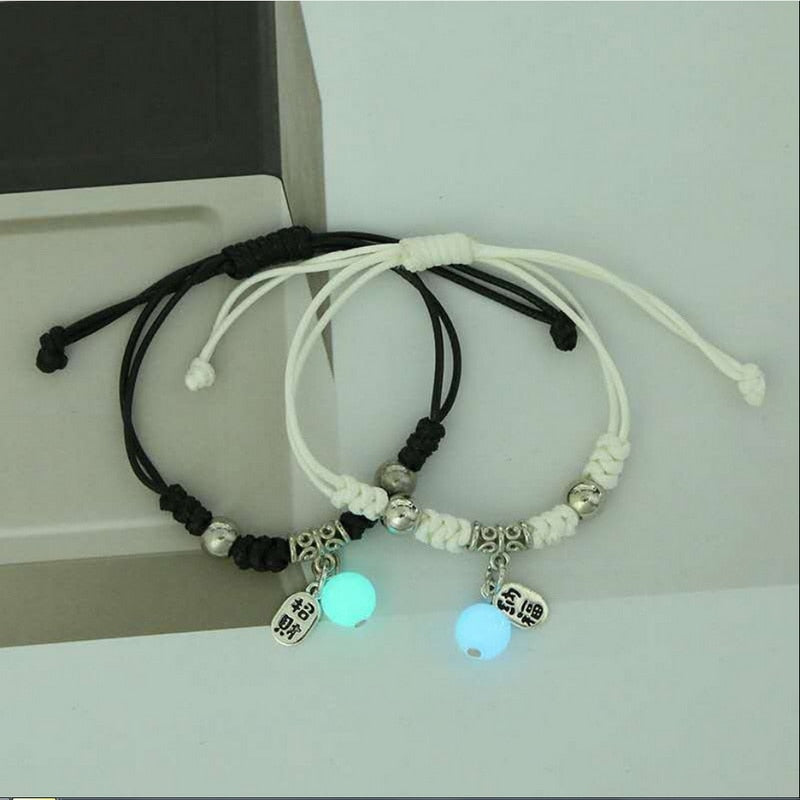 2023 Luminous Cat Star Moon Bracelet Couple Charm Handmade Adjustable Rope