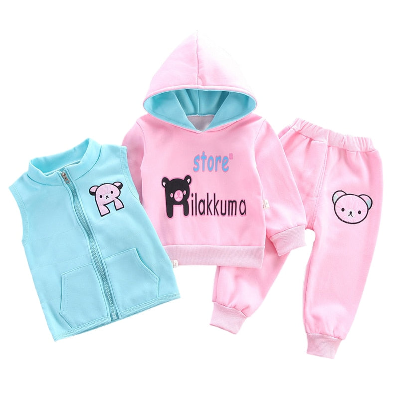 Fashion Baby Boys Clothes Autumn Winter Warm Baby Girls Clothes Kids 3pcs Outfits Suit Newborn Baby Clothes Infant Clothing Sets