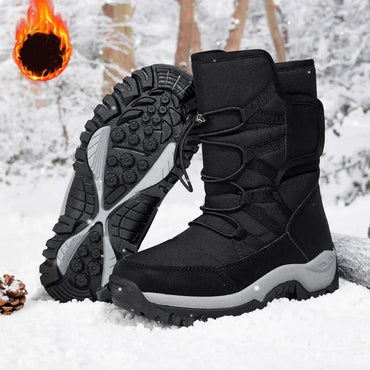 Winter Hiking Shoes Women Snow Boot Plush Fashion Ankle Boots High Top Waterproof Warm Fur Boots Platform