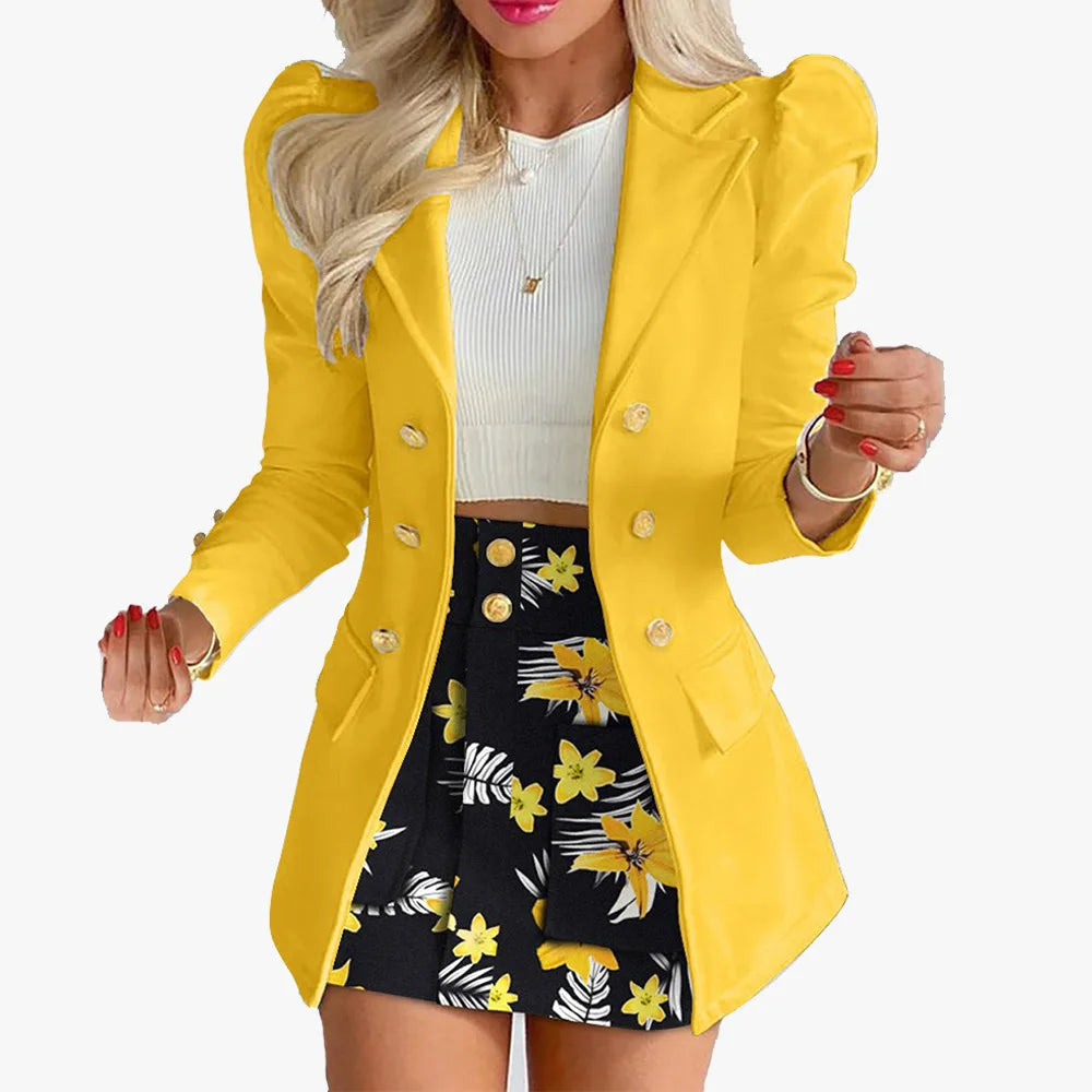 Sets for Women 2 Pieces 2024 Spring Plaid Print Notched Neck Long Sleeve Blazer & Elegant High Waist Mini Skirt Set Office Lady