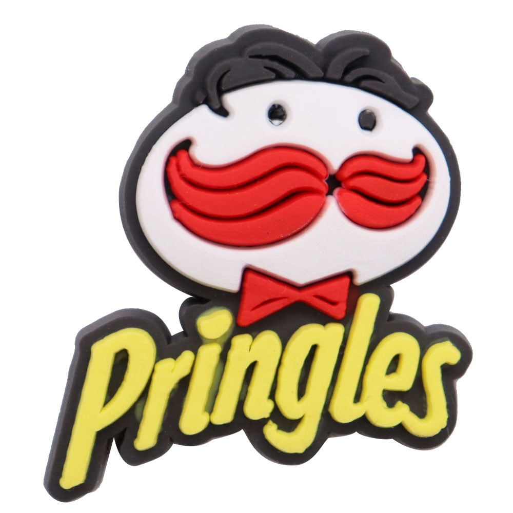 Single Sale 1pcs Pizza Chips Drink Cookies Shoe Charms Accessories Decorations PVC Croc jibz Buckle for Kids Party Xmas Gifts