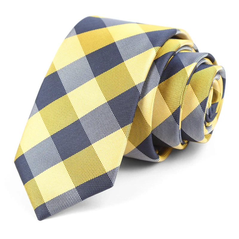 Luxury Skinny 6CM Mens Necktie Ties For Man Striped Plaid Floral Solid Jacquard Ascot Business Party Neck Tie Accssories