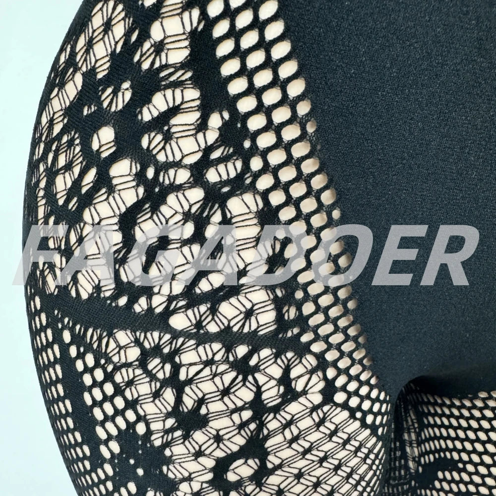FAGADOER Summer New Sexy Quality Lace Bodycon Jumpsuit Women Hollow Out See Through Backless Romper Female Streetwear Overalls