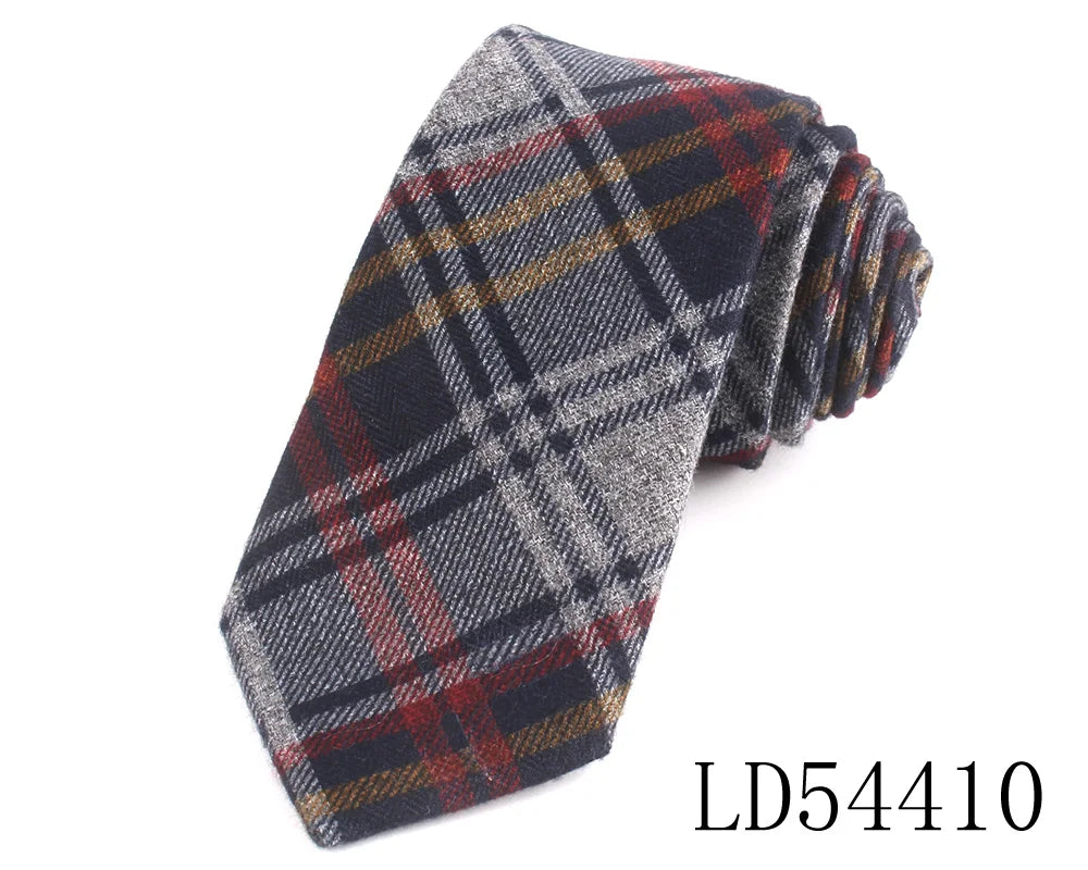 New Cotton Ties Casual Skinny Necktie For Party Boys Girls Plaid Neck Tie Wedding Necktie For Groom Neck Wear For Men Gravata