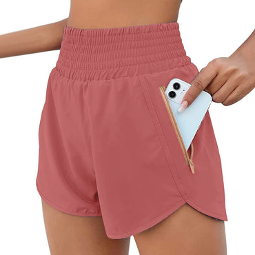 Women'S Shorts 2023 Summer High Waiste Sports Shorts Loose Bottoms Female Elastic Pocket Pants Solid Homewear Straight Sweatpant