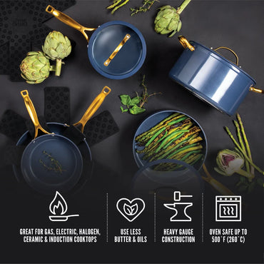 Thyme & Table Non-Stick Pots and Pans 12-Piece Cookware Set pots and pans set cooking pots set