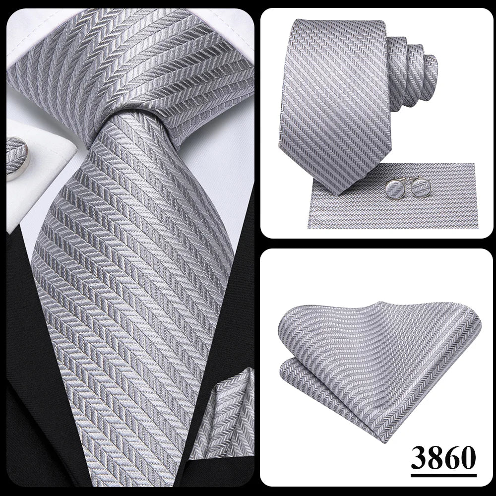 Hi-Tie Champagne Floral Paisley Silk Elegant Tie For Men Groom Wedding Men Necktie Pocket Square Cufflink Accessory Wholesale