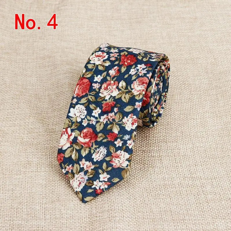 Classic Men's Flower Ties Handmade Cotton Tie For Men 6CM Narrow Floral Neckties Gift Wedding Party Casual Gravatas Paisley Tie