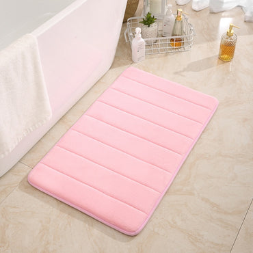 Bathroom Bath Mat 3D Cobblestone Embossed Non Slip Mat Floor Rug Water Absorbent Doormat Memory Foam Cobblestone Foot Mat