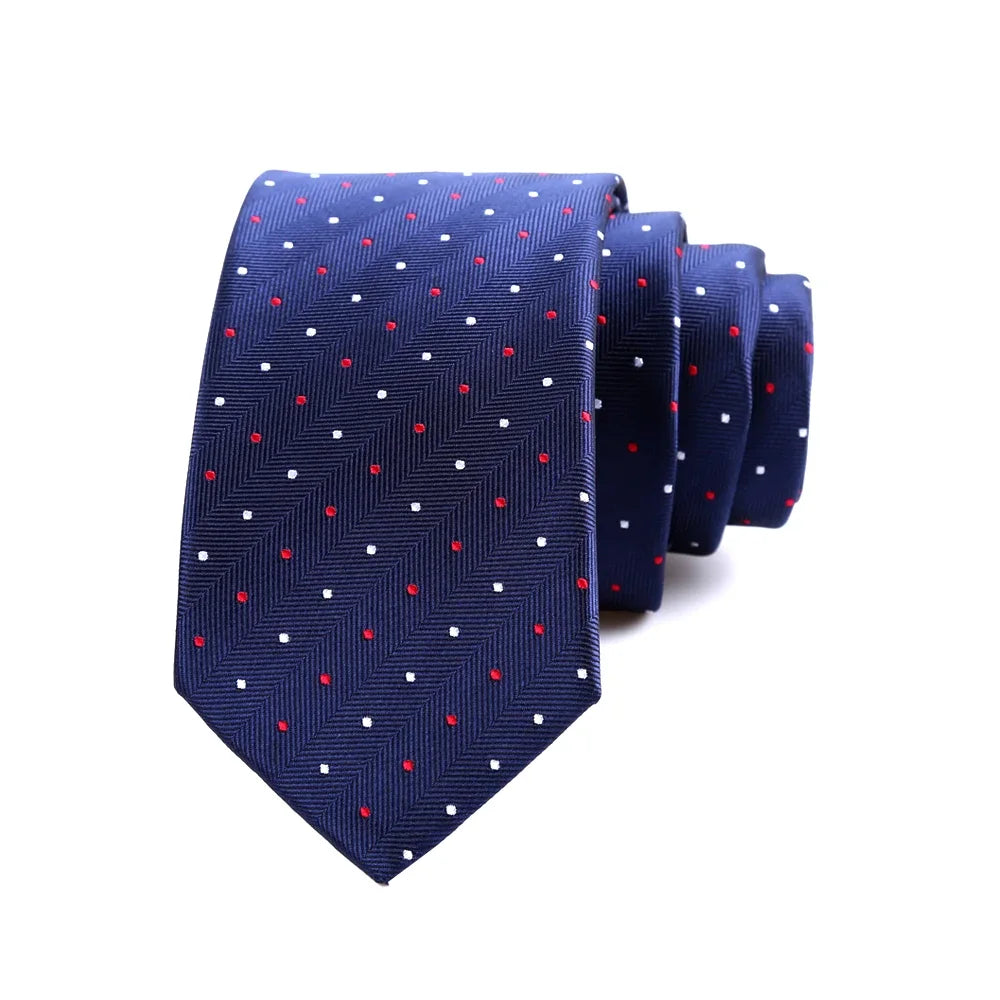 New Slim Narrow Skinny 6CM Mens Necktie Neck Ties For Man Plaids Polka Dot Striped Jacquard Cravat Business Party Corbatas