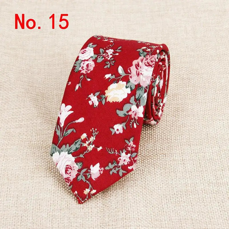 Classic Men's Flower Ties Handmade Cotton Tie For Men 6CM Narrow Floral Neckties Gift Wedding Party Casual Gravatas Paisley Tie