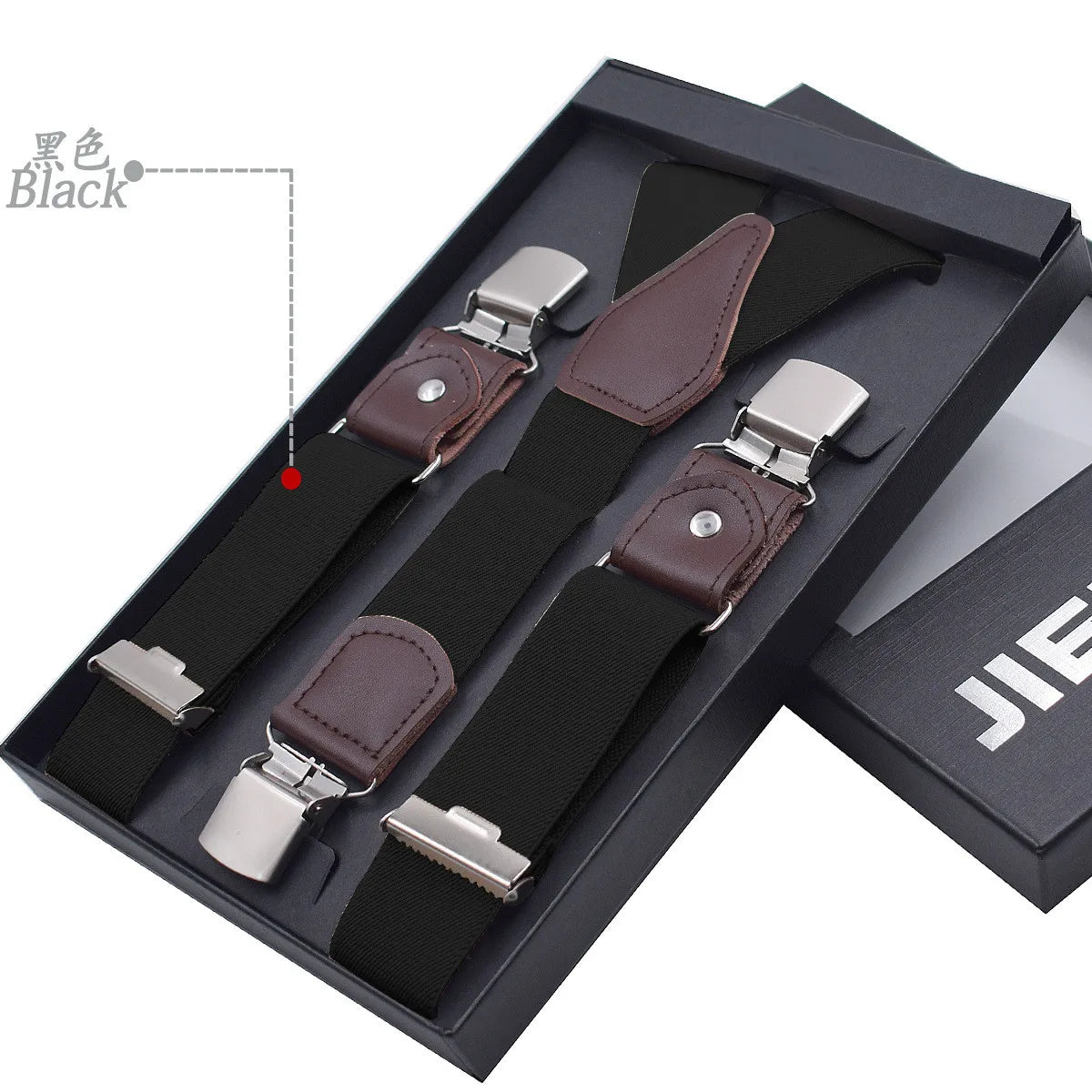 Genuine Leather Suspenders Men 3/6 Clips Male Suspensorios Adjustable Belt Strap Bretelles Vintage Men Clothing Accessories