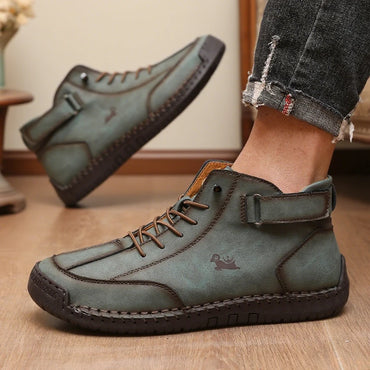 Women's Handmade Leather Casual Shoe Fashion Ankle Boots Business Outdoor Shoes Soft Homme Classic Ankle Non-slip Flats Moccasin