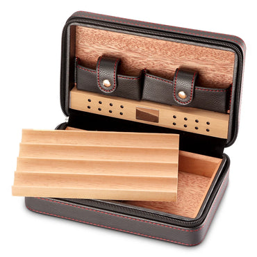 GALINER Charuto Cedar Wood Cigar Humidor Box Travel Cigar Case Storage 4 Cigars Box Humidor Humidifier For Sigar