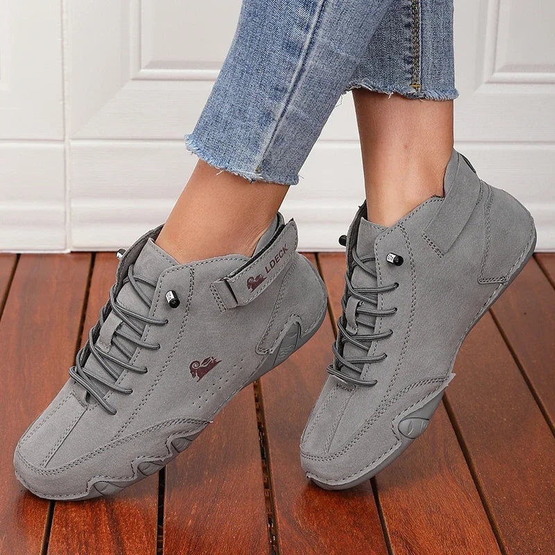 Khaki Women's Boots Trendy Comfortable Soft Soled High Top Boots Versatile Fashionable Commuting Motorcycle Women's Sneakers