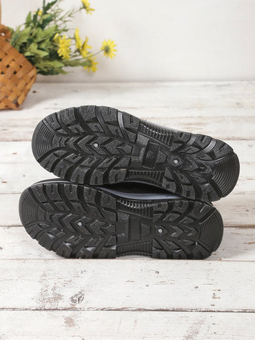 Women's shoes, winter cotton shoes with fleece and thickened mid-top, warm and casual snow boots