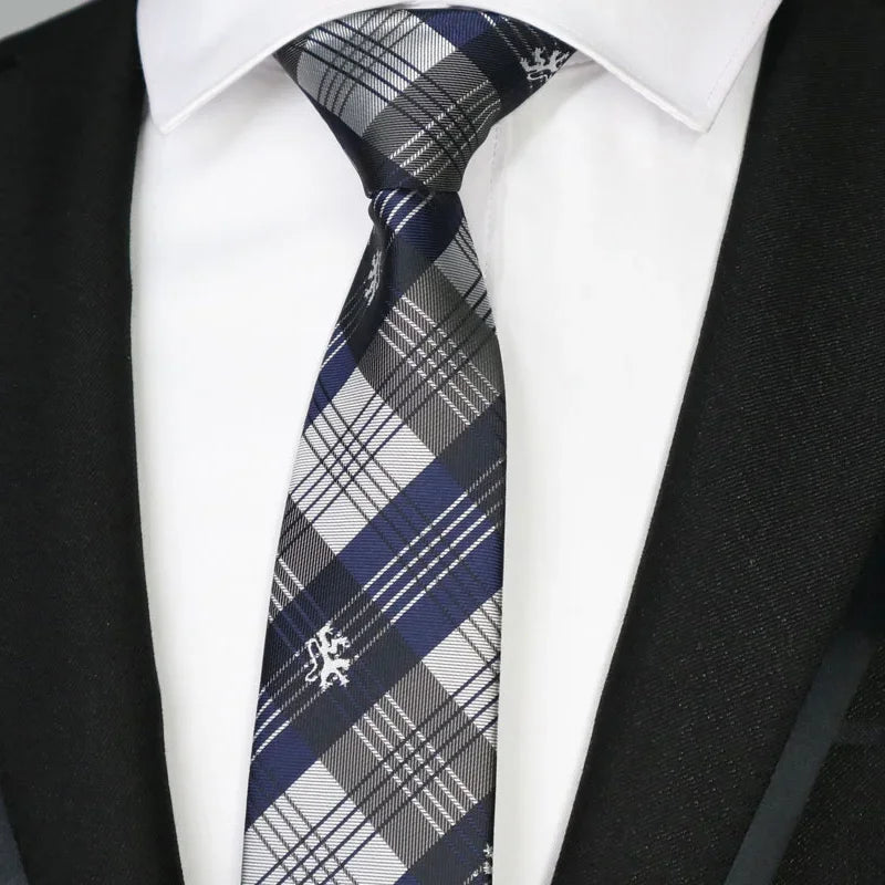 New Slim Narrow Skinny 6CM Mens Necktie Neck Ties For Man Plaids Polka Dot Striped Jacquard Cravat Business Party Corbatas
