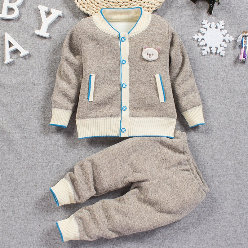 Baby Clothes Sets Boys Girls Cotton Outfit Knit Clothing Suit Kids Girls Knitted Jacket+Pants 2Pcs