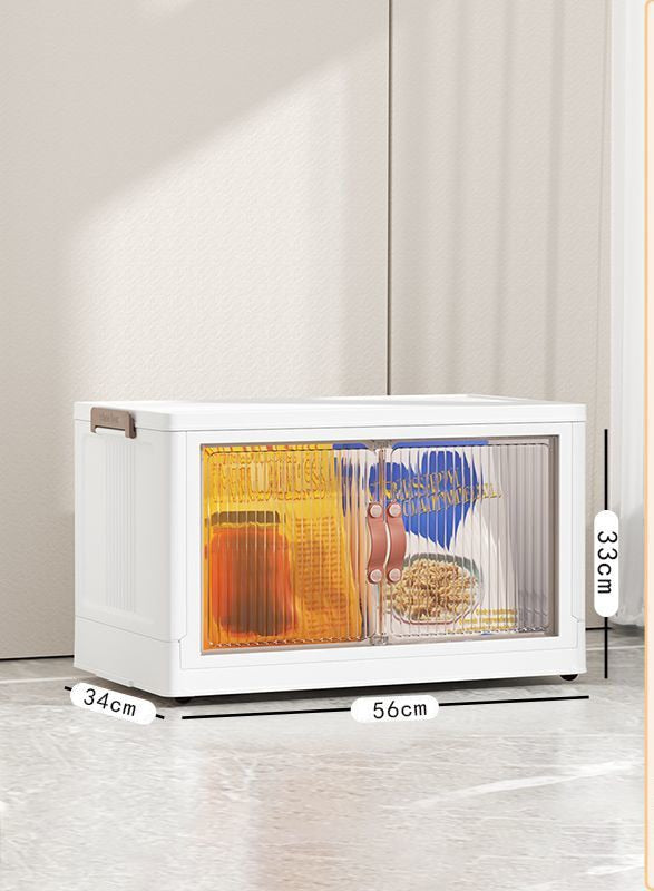 Large Capacity Stackable Storage Bins Double Door Open Save A Space Travel Organizer with Wheels Folding Wardrobe Containers
