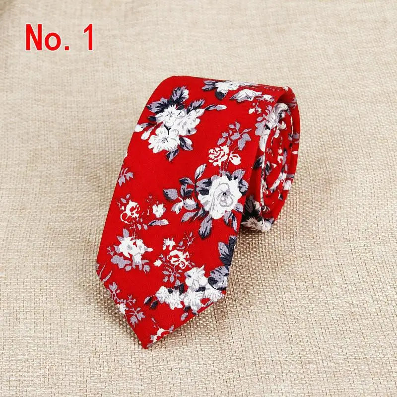 Classic Men's Flower Ties Handmade Cotton Tie For Men 6CM Narrow Floral Neckties Gift Wedding Party Casual Gravatas Paisley Tie