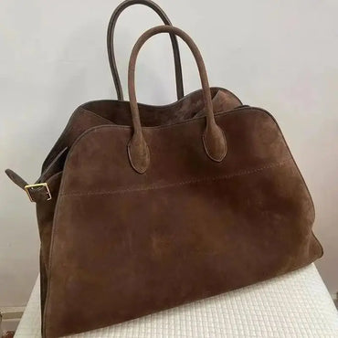 Ladies' Top-handle Bag High-end Feel Niche Design Large Capacity Vintage Commute Handbag For Autumn/winter Season