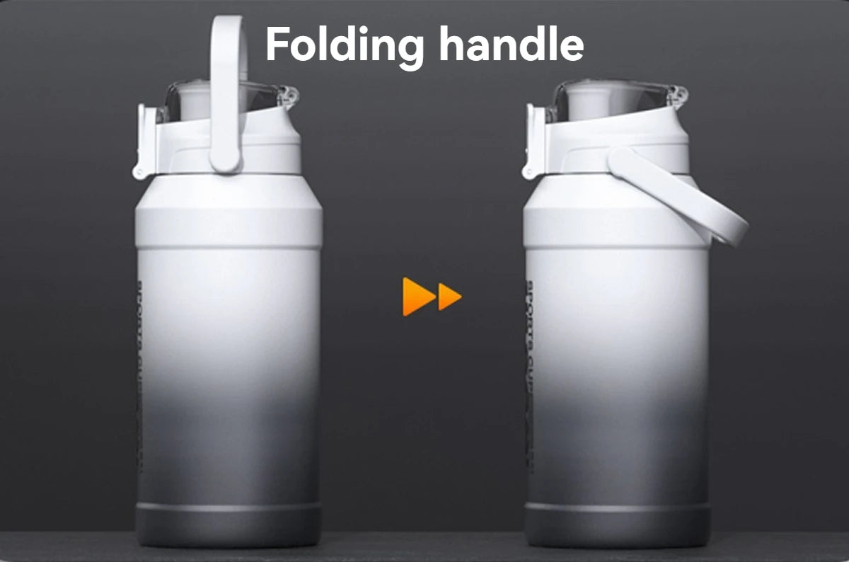 Thermos Water Bottle With Straw Handle Cup 316 Stainless Steel Flask Large Capacity Vacuum Insulated Tumbler