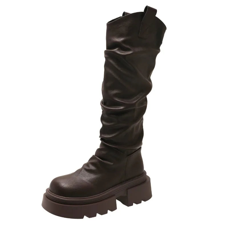 Women High Boots Platform Fashion New Shoes Designer 2025 Summer Brand Party Knee High Chelsea Boots Woman Shoes Mujer Botas