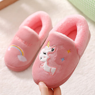 Kocotree Winter Kids Slippers Children Unicorn Non-slip Soft Girls Home Shoes Kids Boys Cartoon Slippers Indoor Floor Shoes