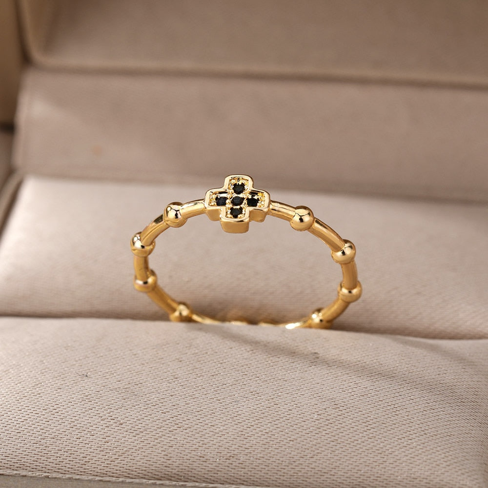 Lucky Turkish Evil Eye Rings For Women Opening Adjustable Stainless Steel Ring 2023 Trend Luxury Wedding Couple Jewelry Gift