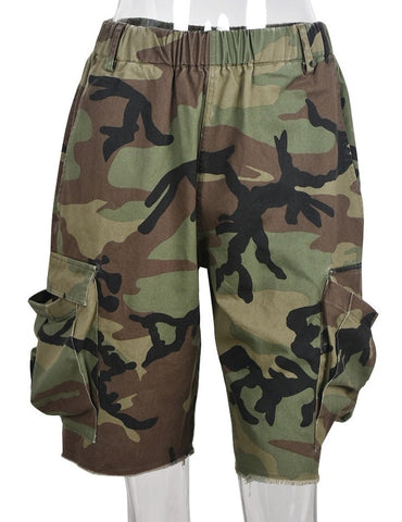 XIKTOP Sexy Camouflage Pants Women Summer Fashion Pockets Cargo Pants Casual Hipster