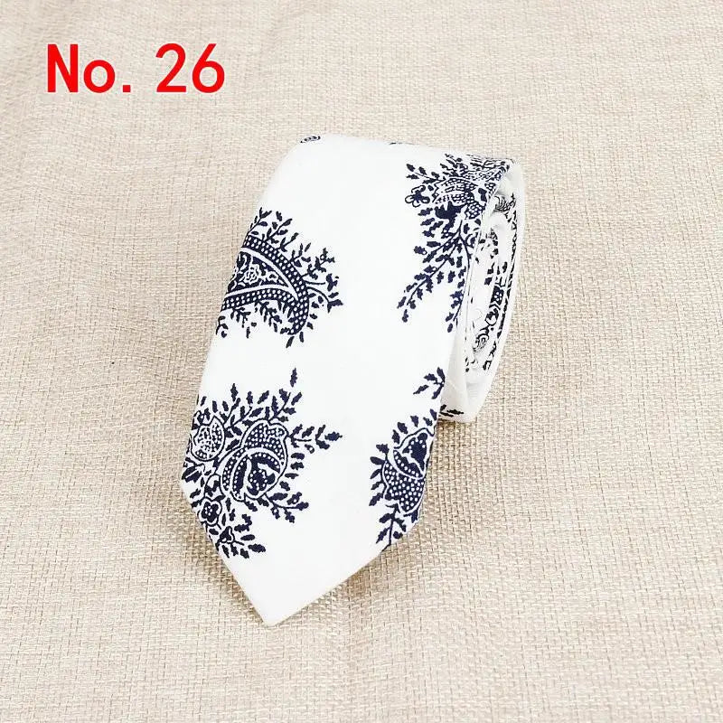 Classic Men's Flower Ties Handmade Cotton Tie For Men 6CM Narrow Floral Neckties Gift Wedding Party Casual Gravatas Paisley Tie