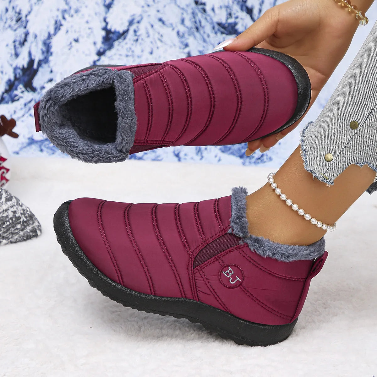 Winter Women'S Shoes New Couple Thickened Warm Cotton Shoes Non-Slip Waterproof Snow Boots Cotton Boots Women'S Summer Shoes